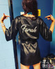 Black personalized bikini competition back stage robe