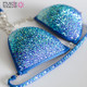 Blue Ombre Crystal Competition Bikini 