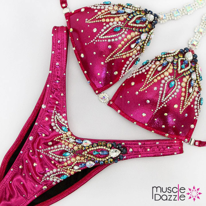 Red, White and Blue Women's Figure Posing Suit
