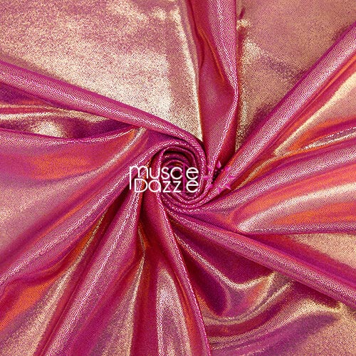 Gold / pink competition bikini spandex fabric