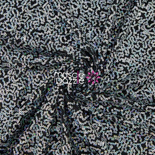 Silver competition bikini sequin fabric