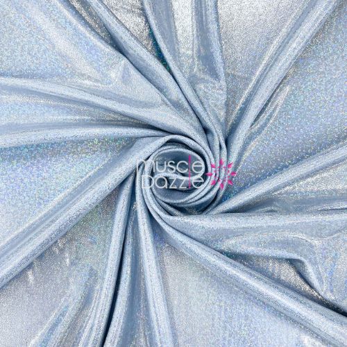 Baby Blue (TQ05) Silver foil on baby blue spandex