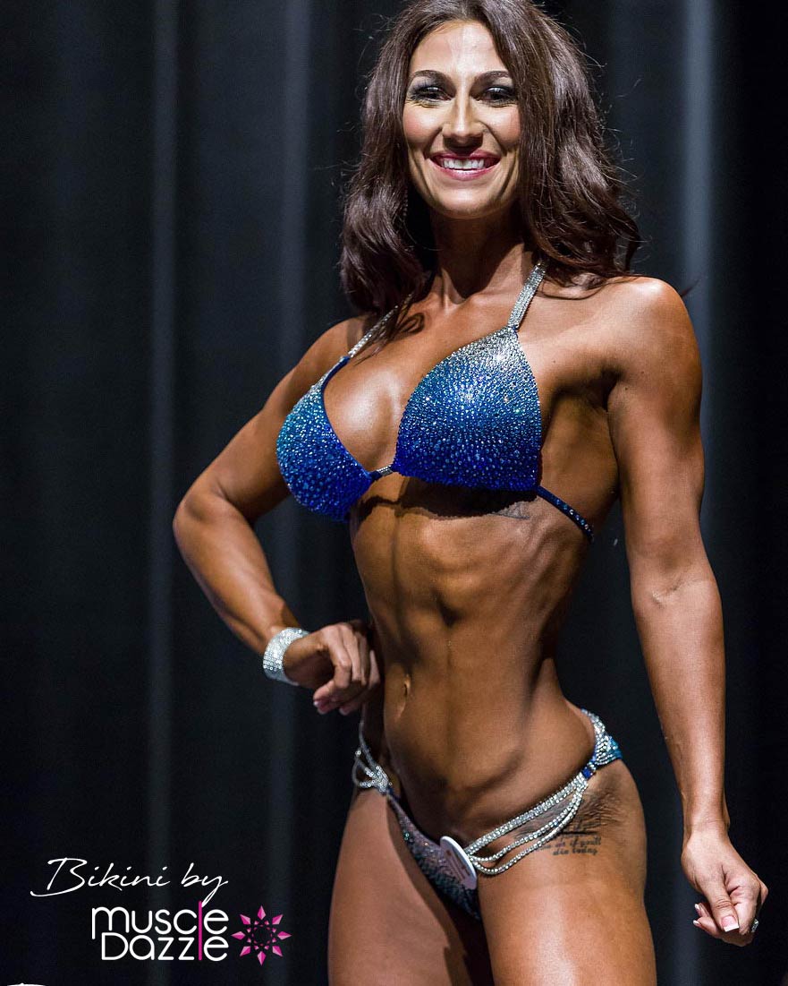 Blue competition bikini