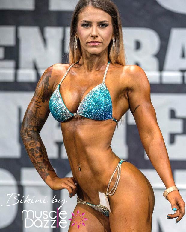 Blue competition bikini