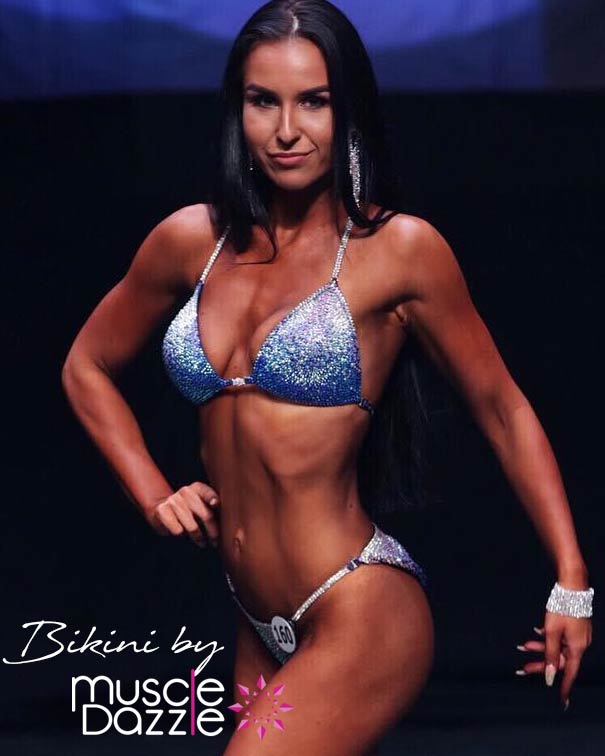 Blue competition bikini