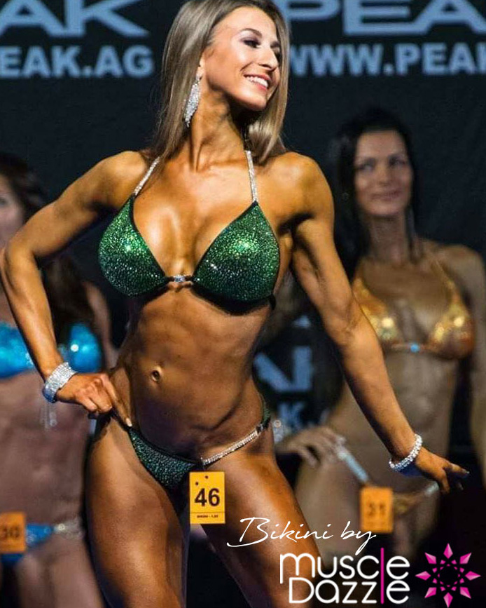 Green competition bikini