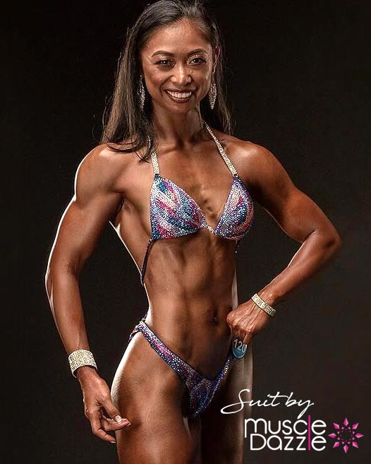 Blue figure competition suit