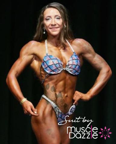 blue figure competition suit
