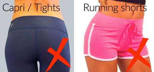 Bottoms we  recommend wearing for progress photos