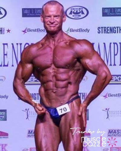  Dark Blue Bodybuilding Posing Trunks