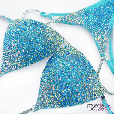 A Stunning Ice Blue Competition Bikini