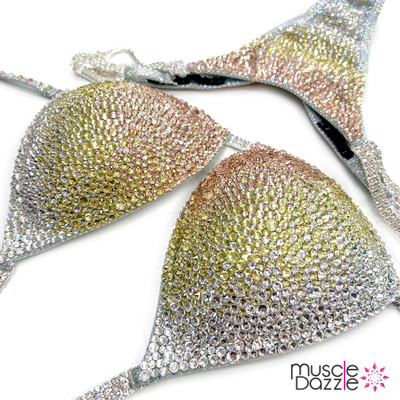 Gold and Silver Crystal Competition Bikini