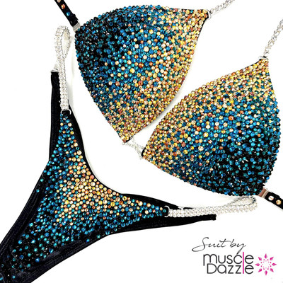 Exclusive Aquamarine Competition Bikini | by Muscle Dazzle