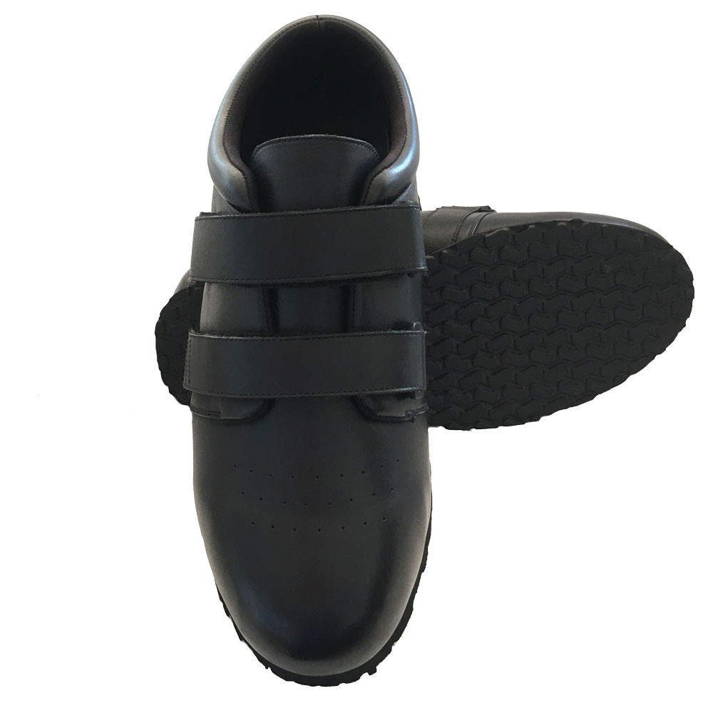 Black Leather Shoes For Swollen Feet - 3X-Wide 6E Width - Pedors