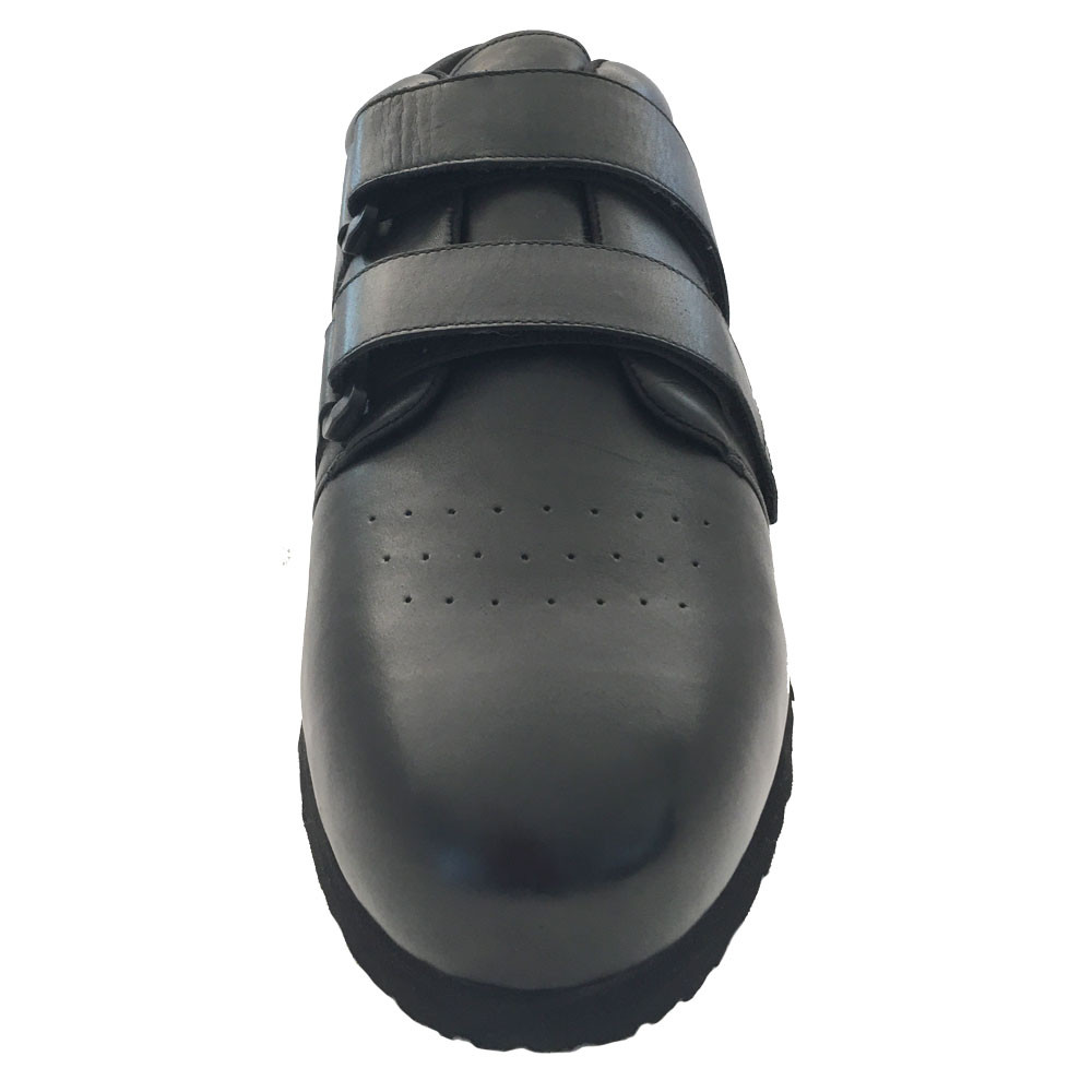 Black Leather Shoes For Swollen Feet - 3X-Wide 6E Width - Pedors