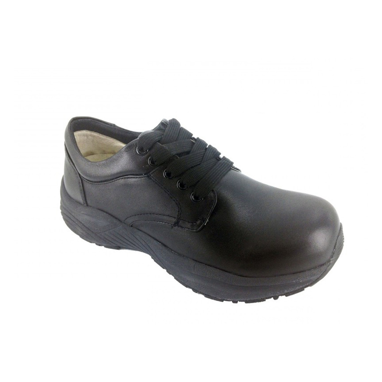 Genext Black Lace Up Orthopedic Shoes For Work For Men