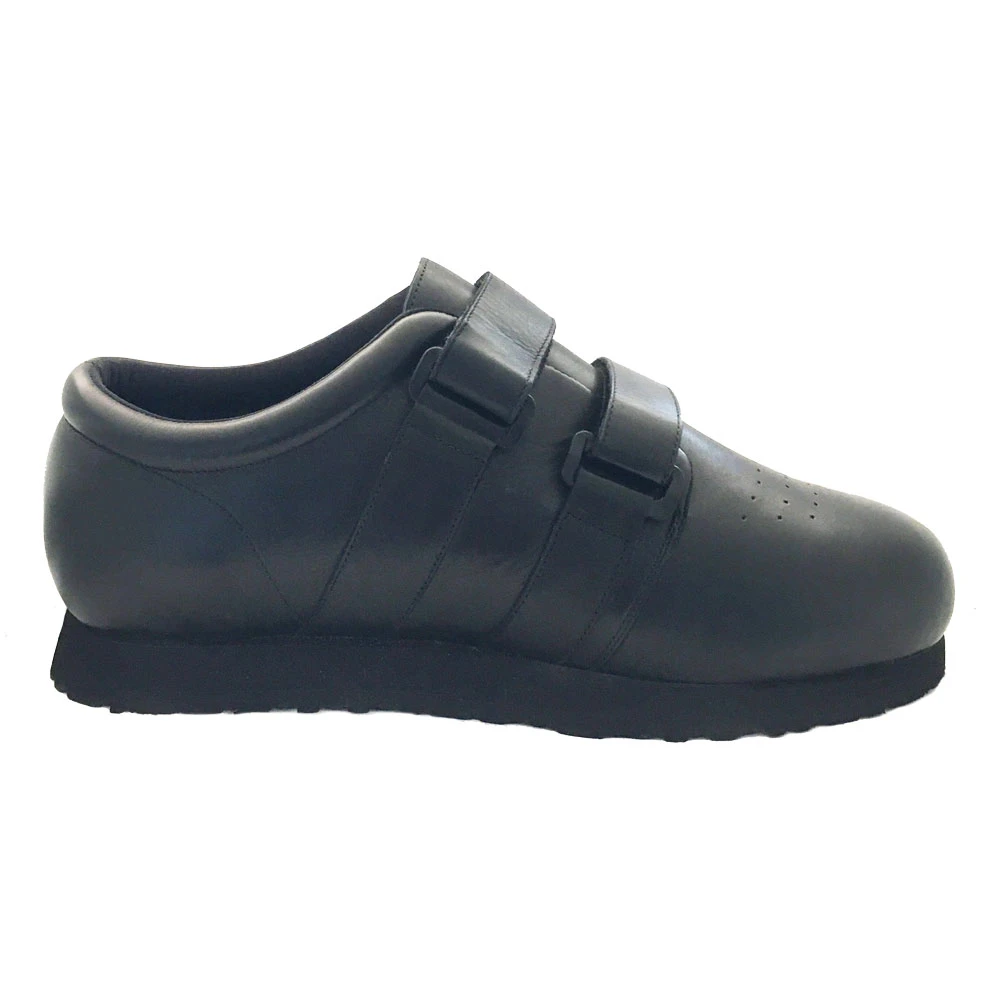 Black Leather Shoes For Swollen Feet - 3X-Wide 6E Width - Pedors
