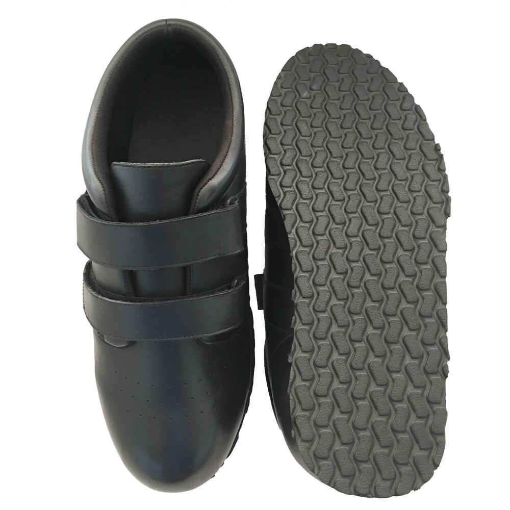 Black Leather Shoes For Swollen Feet - 3X-Wide 6E Width - Pedors