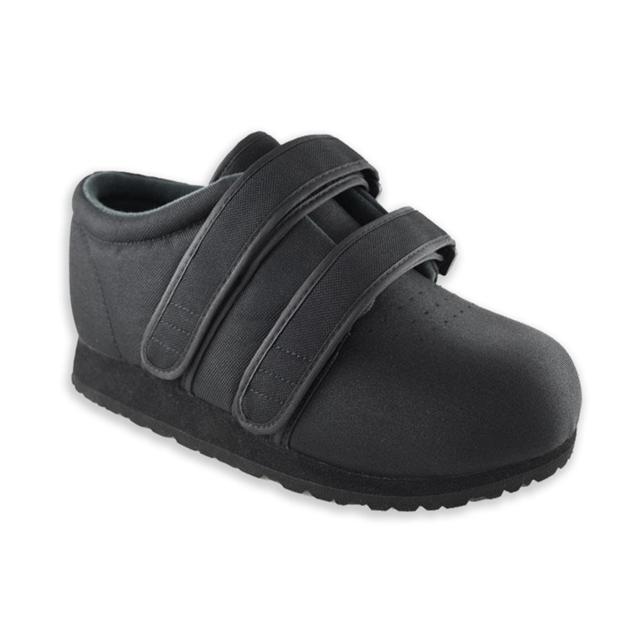 fully enclosed black leather shoes