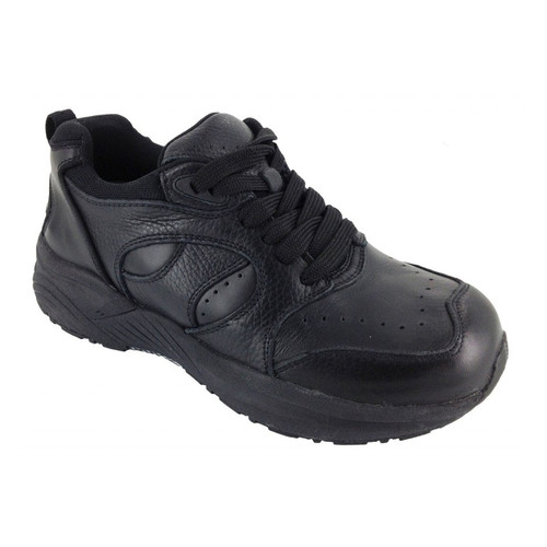 Genext Black Lace Up Orthopedic Shoes For Work For Men