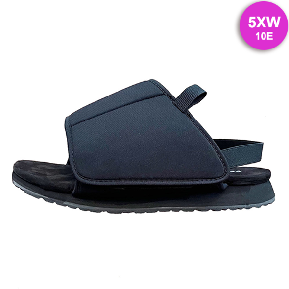Wrap Sandals For Lymphedema and Bandaged Feet - 10E Width - Pedors Wrap Sandal - Side  View With Badge Wrap Sandals For Lymphedema and Bandaged Feet - 10E Width - Pedors Wrap Sandal - Side  View With Badge