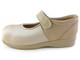 Mary Jane Stretch Shoes For Bunions and Mildly Swollen Feet - Pedors - Beige Left Shoe Side View