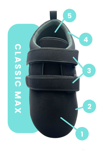 Pedors shoes for swollen feet — stretch uppers, touch closures, removable insoles, very wide widths