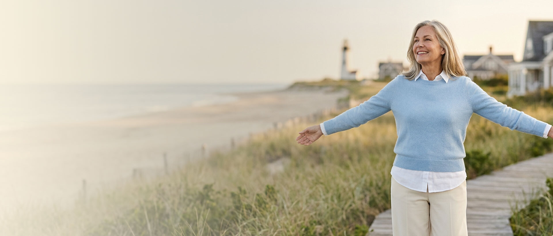 Woman enjoying comfort and confidence outdoors