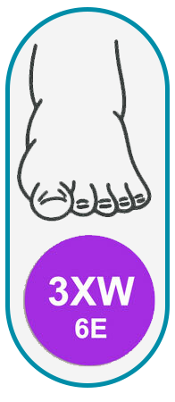 3X-Wide 6E width foot silhouette