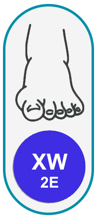X-Wide 2E width foot silhouette
