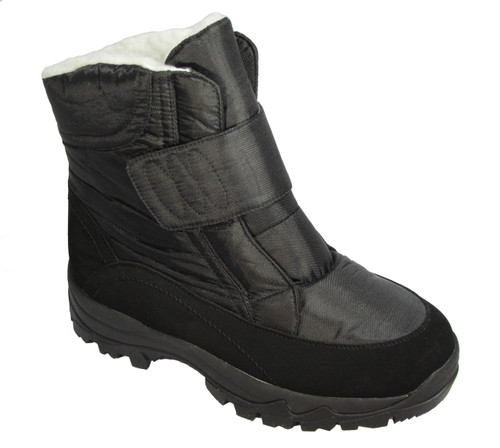 men's winter boots with velcro closure