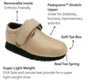 Pedors Classic Beige Stretch Shoes For Swollen Feet