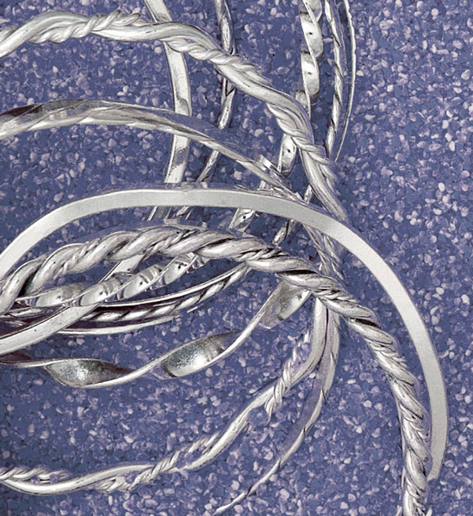 Bangle Bracelets in Silver-plate Fashion Jewelry