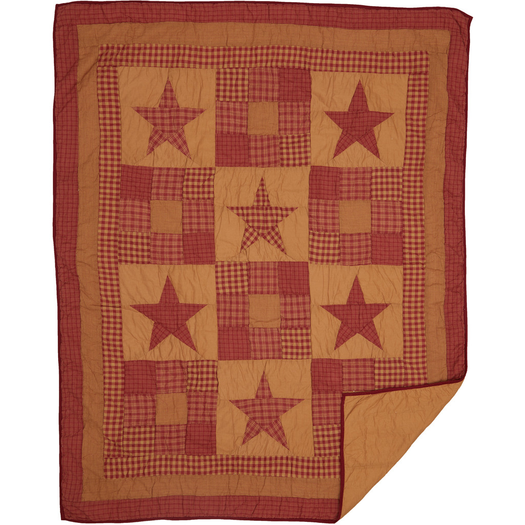 Ninepatch Star Cotton Quilted Throw