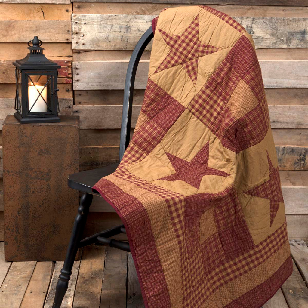 Ninepatch Star Cotton Quilted Throw