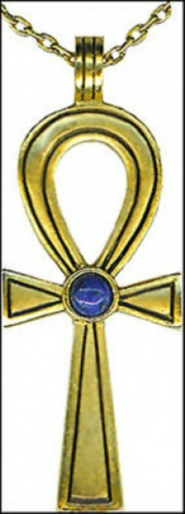 Egyptian Ankh with Lapis Gem Stone