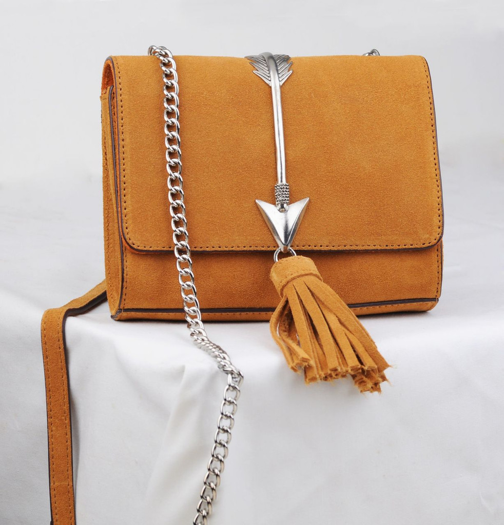 Tiffany Suede Bag in Tan