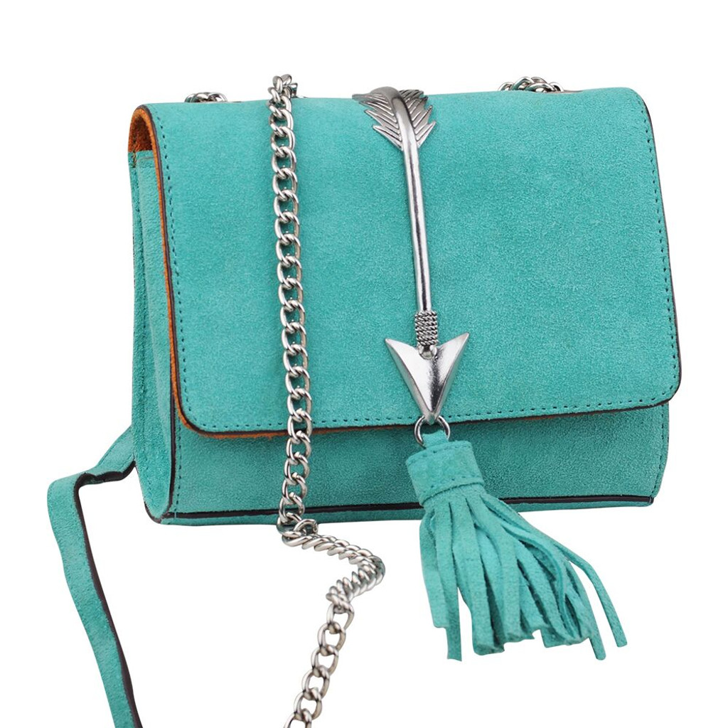 Tiffany Suede Bag in Turquoise