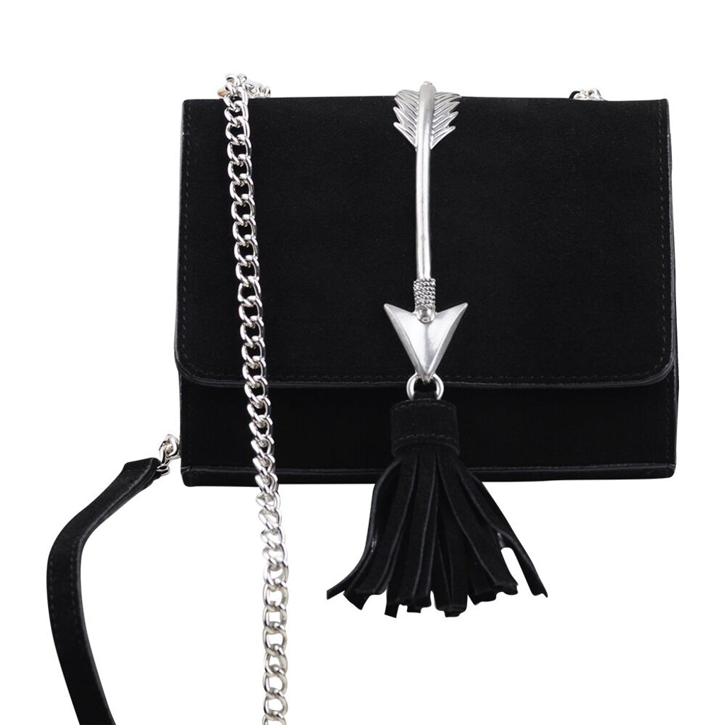 Tiffany Suede Bag in Black