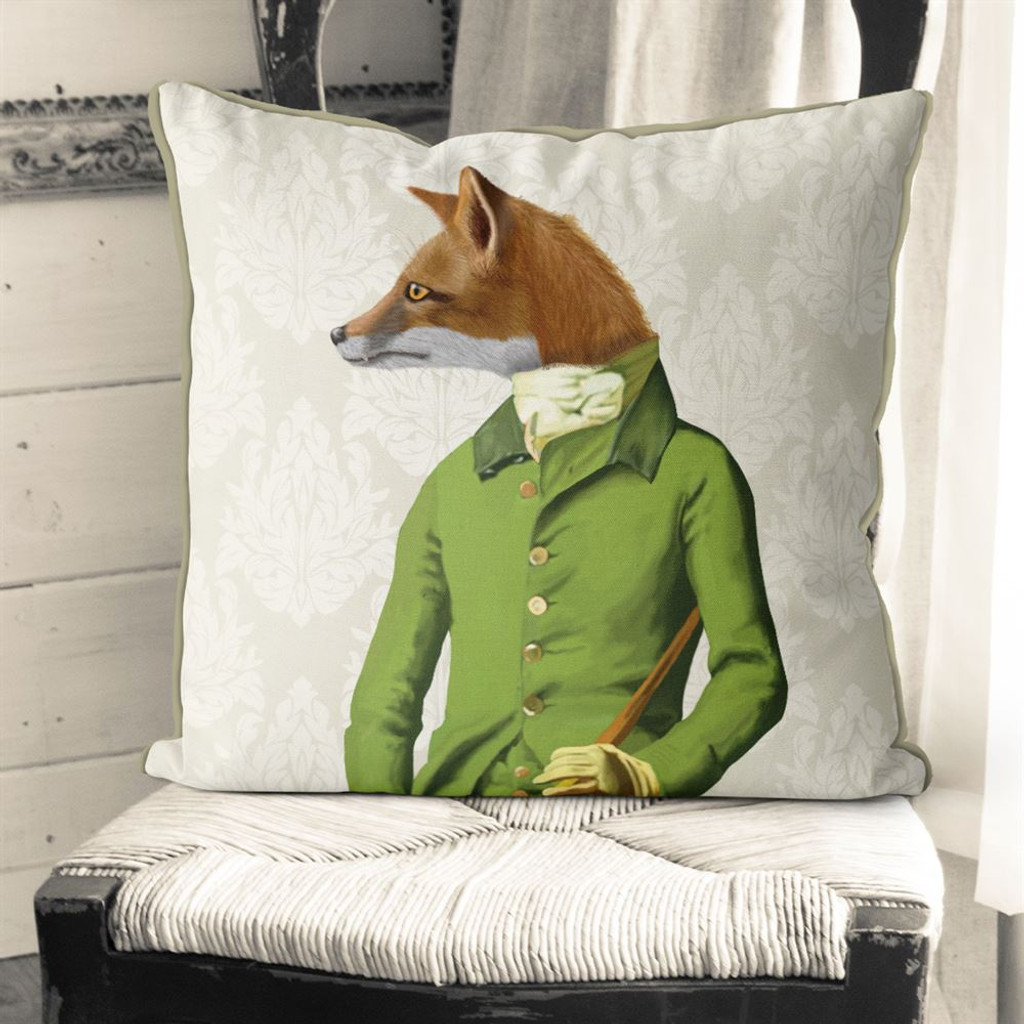 Fox in Green Jacket Pillow Sham Cover