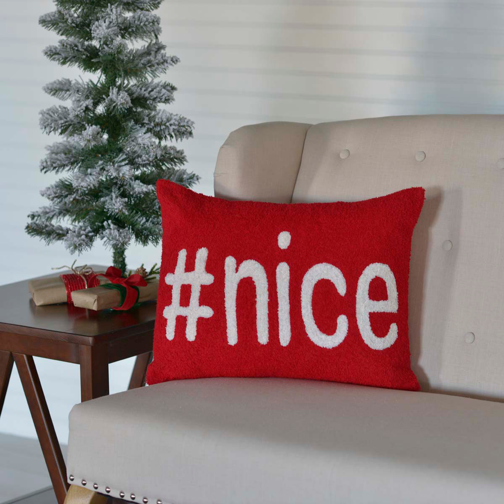 #nice Christmas Toss Pillow