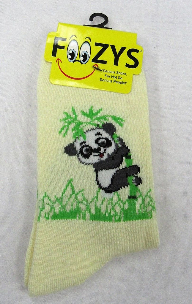Panda Crew Socks in Cream