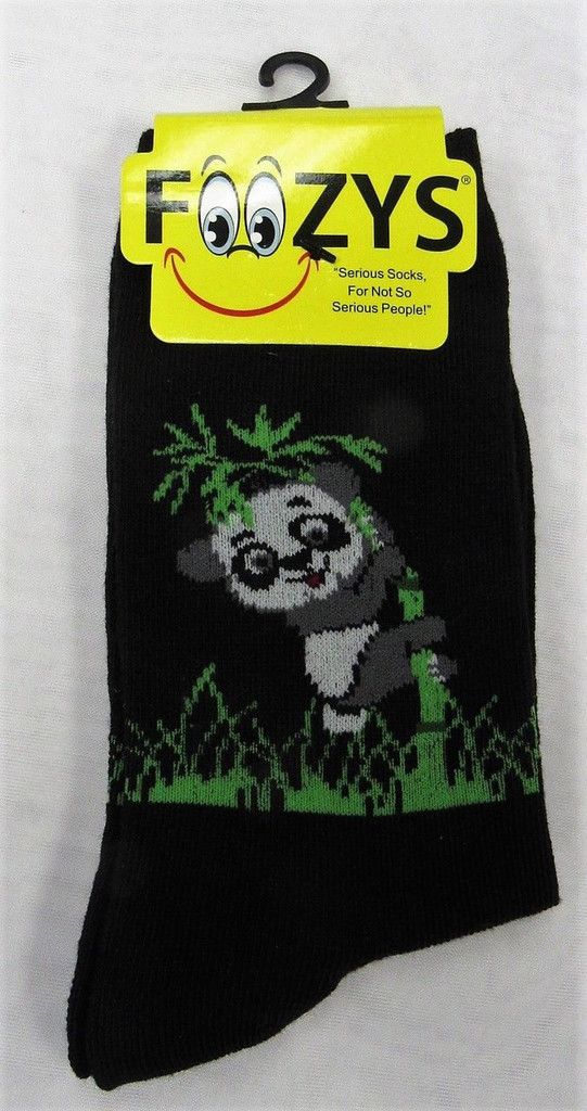 Panda Crew Socks in Black