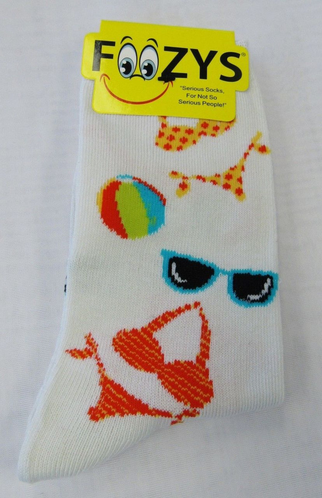 Bikinis & Sunglasses Crew Socks-White