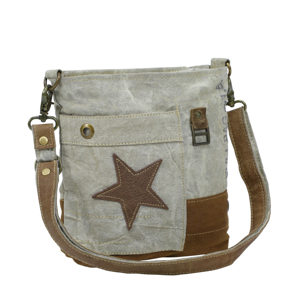 Myra Recycled Canvas Crossbody Bag with Leather Star