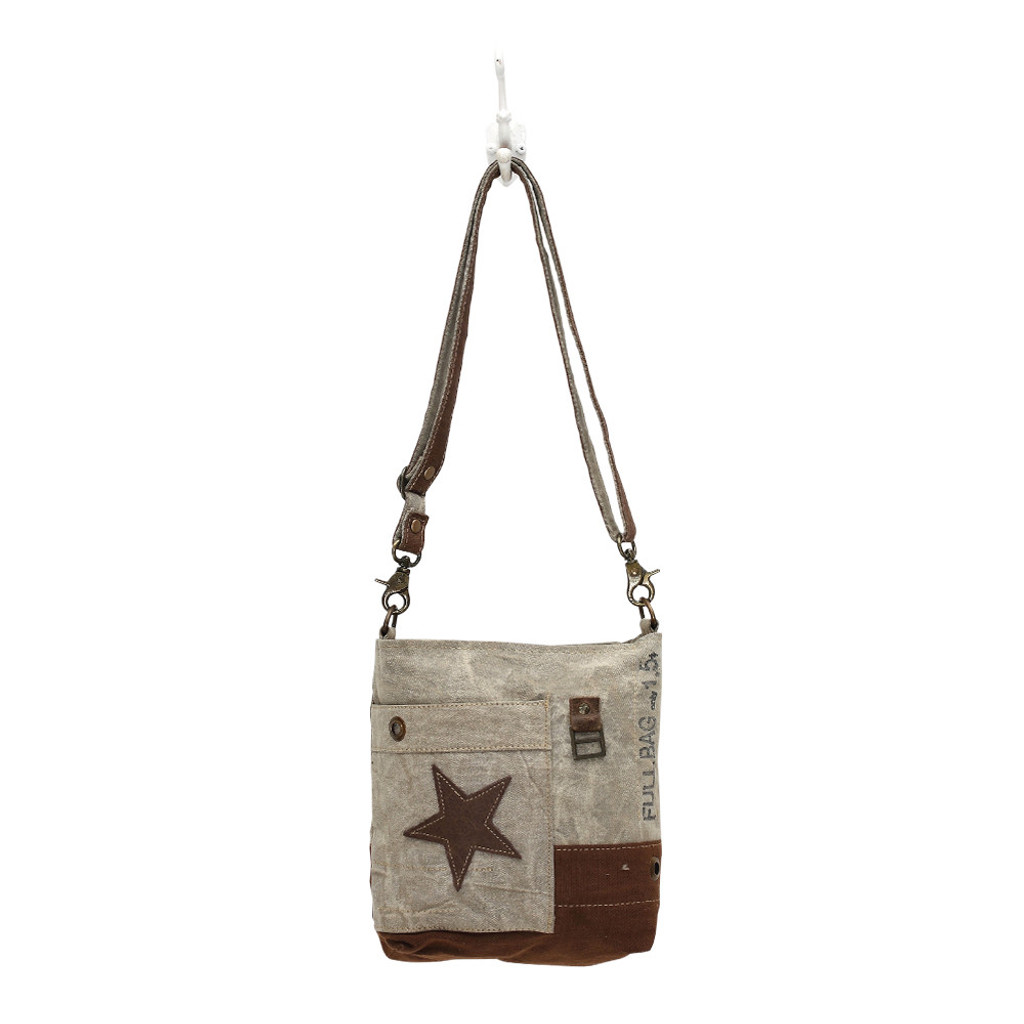 Myra Recycled Canvas Crossbody Bag with Leather Star