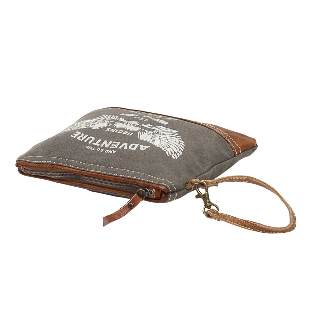 And the Adventure Begins Canvas Wristlet