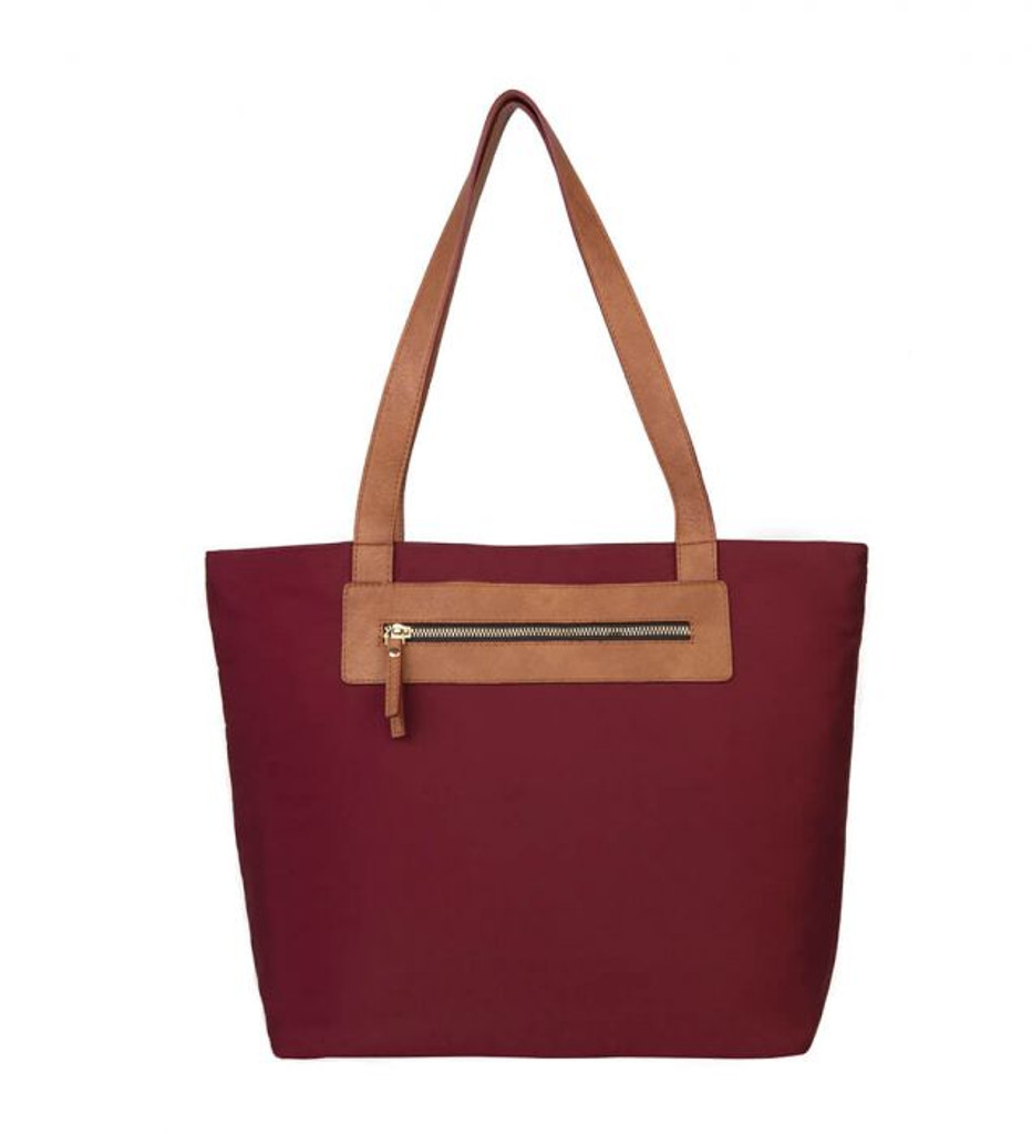 Katie 2 Pc Tote Set - Tote with Bonus Bag in Wine