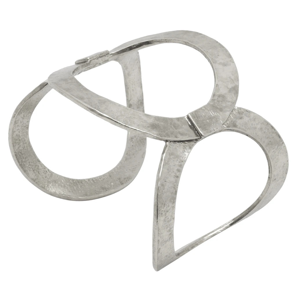 Karine Sultan Large Circle Cuff Bracelet in Silver-plate