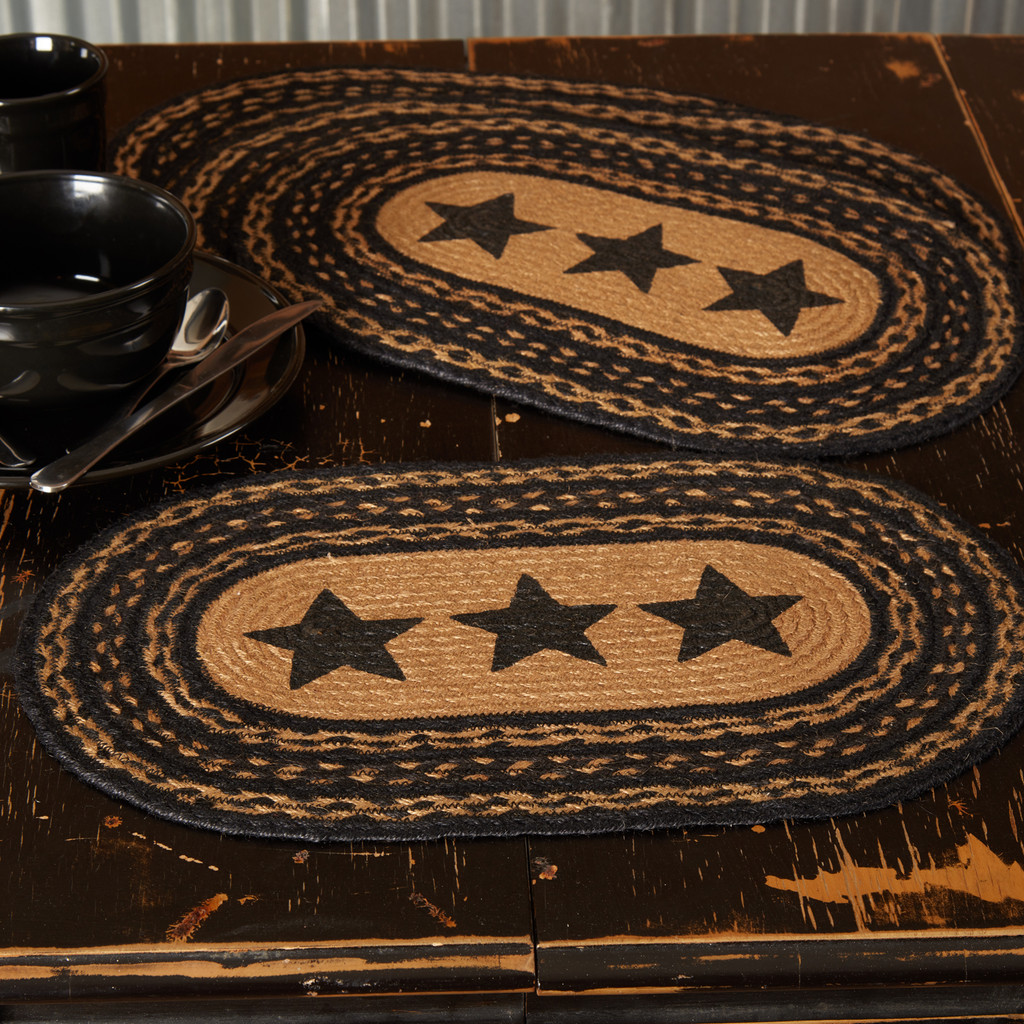 Farmhouse Star Jute Oval Placemats - Set of Six